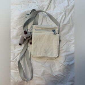 Kipling White  Nylon Crossbody Bag Adjustable Strap